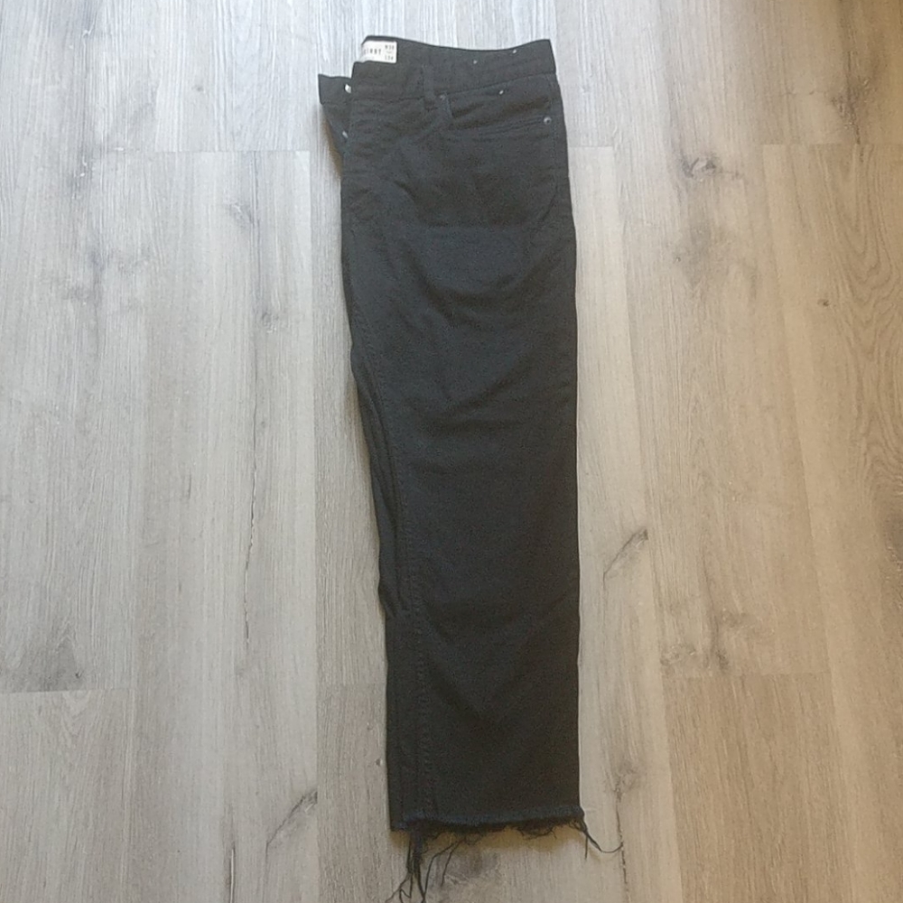 Topman stretch skinny black cropped, frayed, 36